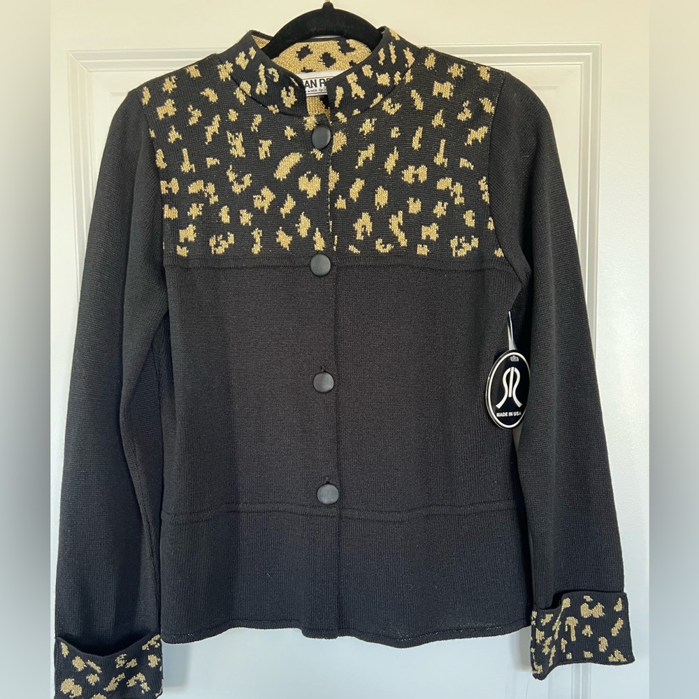 Vintage Black and Gold Women's Sweater by San Remo
